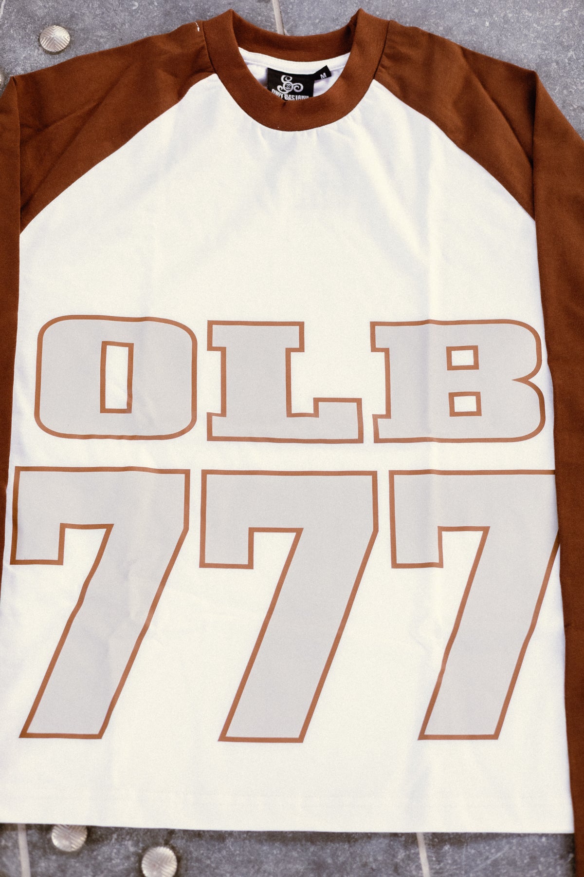 OLB Baseball Tee White-Brown