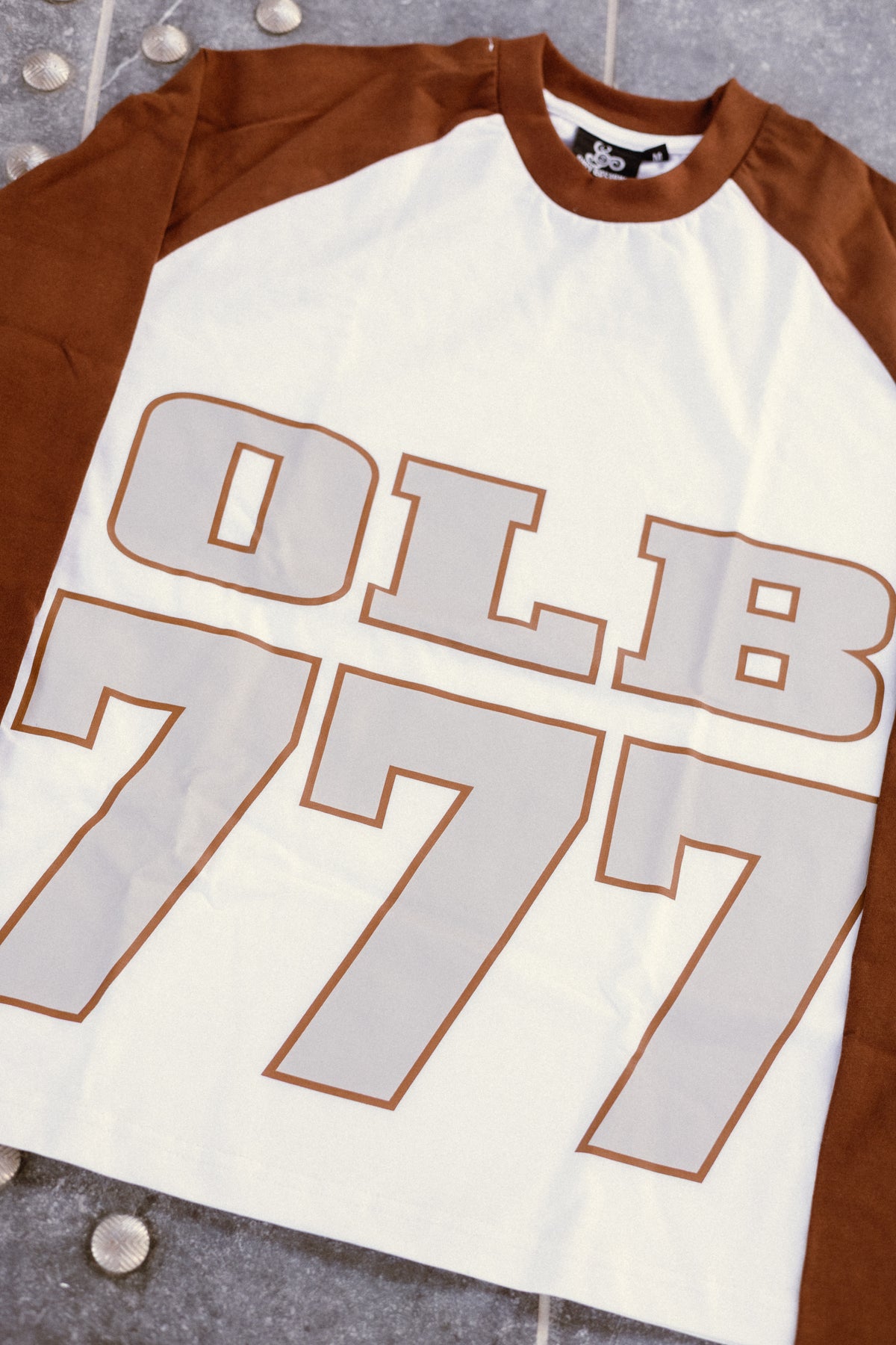 OLB Baseball Tee White-Brown